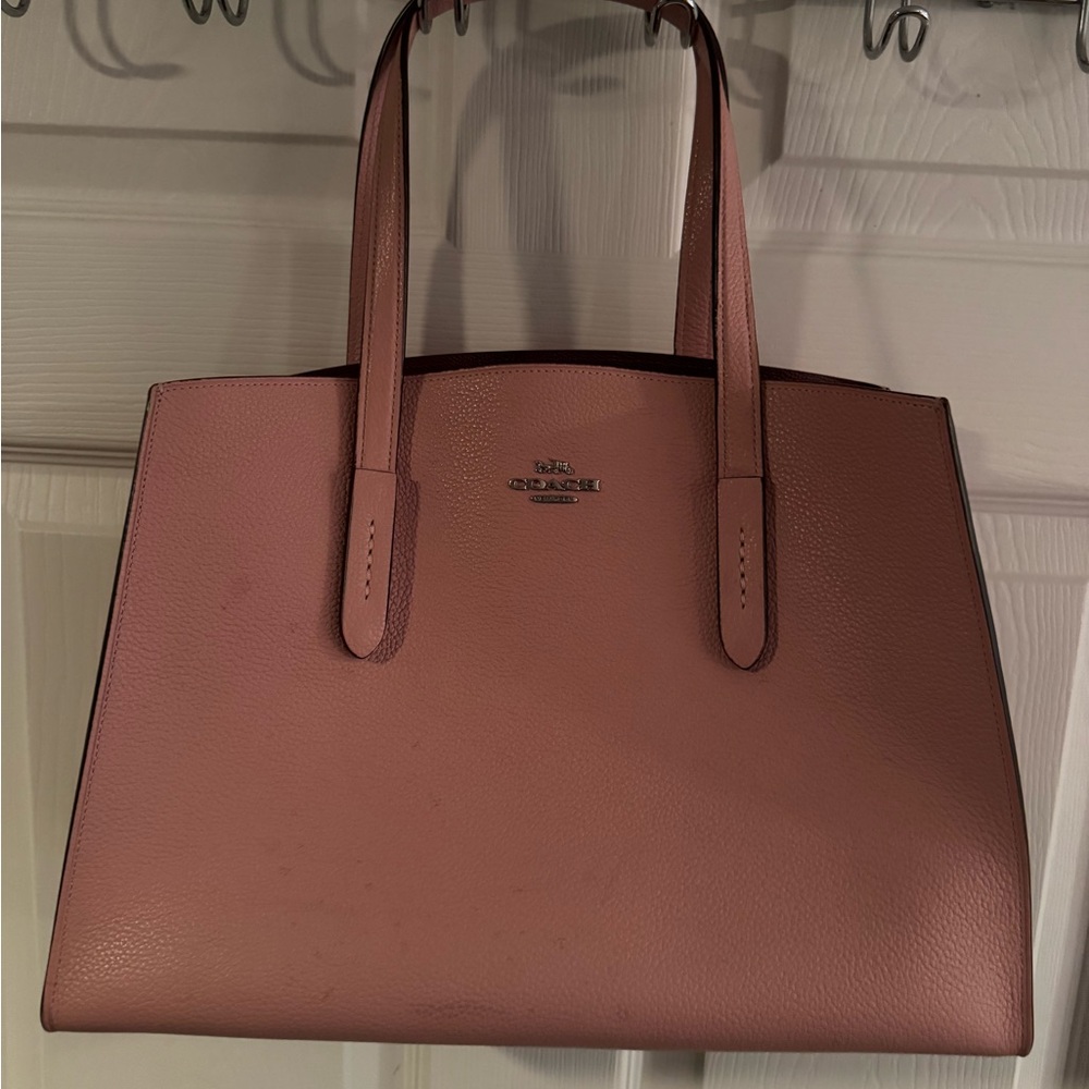 Coach Charlie Pink Leather Tote Bag